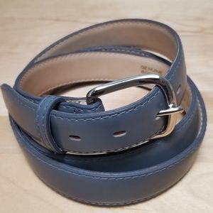 HABAND | GRAY BONDED LEATHER BELT, SZ 46